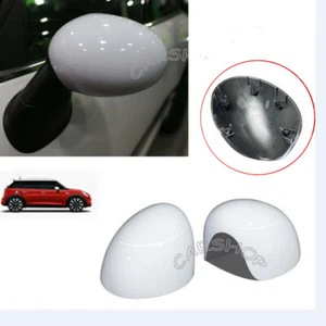 White Manual Fold Side Mirror Cover Replace For MINI Cooper R55 R56 R57 R58 R60 - Picture 1 of 6