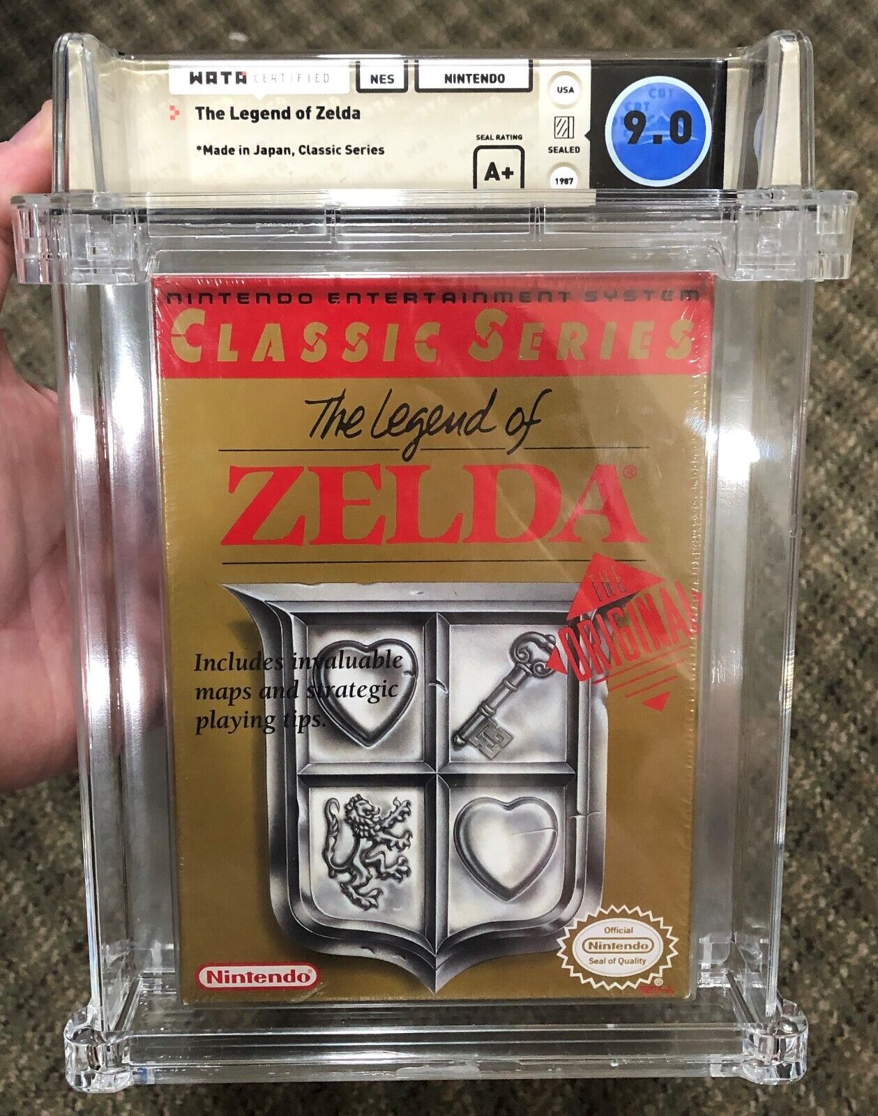 Legend Of Zelda Classic Series New Sealed WATA Graded 9.0 A+ Nintendo Nes