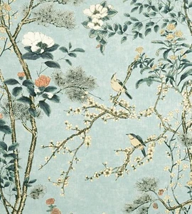Thibaut Katsura Fabric Mist Colorway 2.6 Yards 2022 Printed in England Flowers - Picture 1 of 12