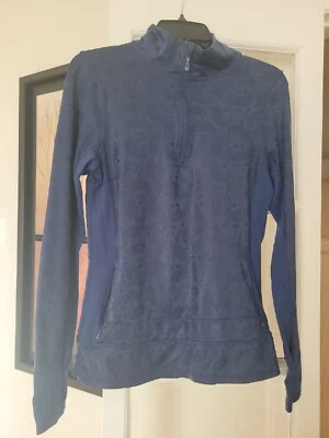 KYODAN Mujer 1/4 Cremallera Pullover Ropa Activa Top Talla M Azul Negro Cachemira Ajustado Foto 1 de 4