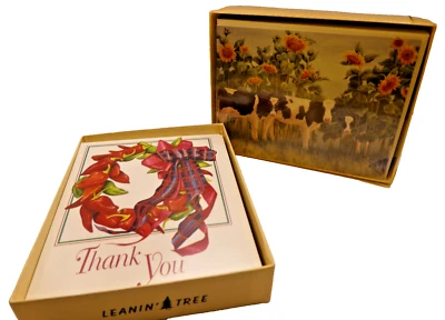 Leanin Tree Note Cards COWS AND THANK YOU Boxed  10 Ct Set Old Stock - Image 1 of 2