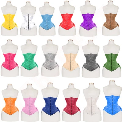 Espartilhos femininos resistentes de aço desossado modelador de corpo treinamento de cintura sob busto cetim - Imagem 1 de 4