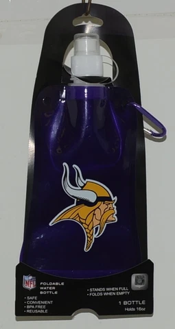 NFL Licensed Minnesota Vikings Reusable Foldable Water Bottle Cover
