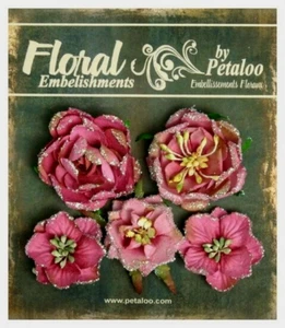 Canterbury Brillo Flor ROSAS Rosa 5 Rosas de Papel Mezclado 2.5to4cm Petaloo XAfrnt - Imagen 1 de 3