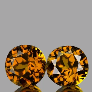 4.30 mm 2 pieces Round AAA Fire Natural Golden Yellow Mali Garnet {Flawless- VVS - Picture 1 of 2