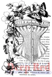 Deep Red Stamps Corset Collage Rubber Cling Stamp - Picture 1 of 3