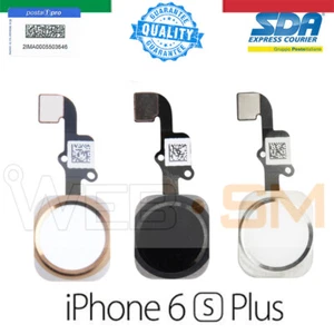 FLAT TASTO HOME IPHONE 6S PLUS TOUCH ID BUTTON COMPLETO NERO BIANCO SILVER GOLD - Imagen 1 de 4