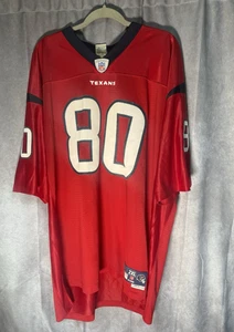 NFL Houston Texans Men’s 2XL HOF Andre Johnson #80 Red Stitch Jersey Reebok - Picture 1 of 4