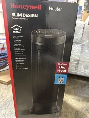 Honeywell Slim Cerámica Torre Habitación Calentador Termostato Interior 1500W Ventilador Foto 1 de 2