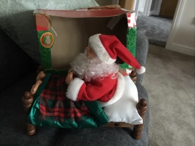 Rocking Santa Musical Xmas Tunes In His Bed Rare - Image 1 of 4
