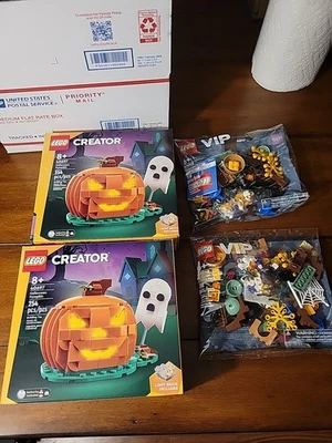 2x Lego 40687 Halloween Pumpkin & 40608 Fun Vip Add-on Pack New In Box - Image 1 of 4