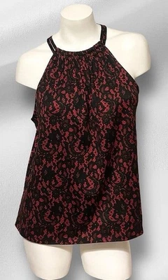 NUEVO CON ETIQUETAS TOP SIN MANGAS PARA MUJER MICHAEL KORS ROJO CARMESÍ CUELLO ALTO TALLA XL PRECIO DE VENTA SUGERIDO POR EL FABRICANTE 88,00 $ Foto 1 de 4