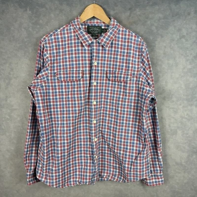 Camisa Polo Country Ralph Lauren Para Hombre Grande Calce Clásico Índigo Cuadros Campamento Foto 1 de 4