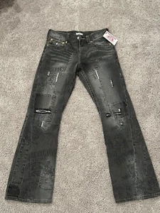 MENS TRUE RELIGION BAD WEATHER JOEY STACKED POCKET JEANS - Picture 1 of 7