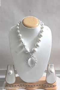 NEW PEARL ONE STRAND NECKLACE/BRACELET/EARRING SET - Picture 1 of 6