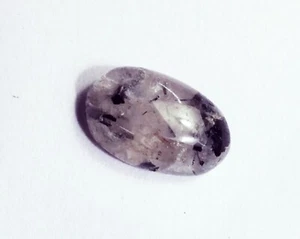 Natural Black Rutilated Quartz Cabochon Loose Gemstone 3.45 Ct With Free Gift - Picture 1 of 6