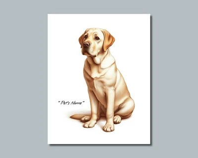 Personalized LABRADOR RETRIEVER Pet Print Photo DOG'S NAME Picture 8x10 11x14 P7 - Image 1 of 4