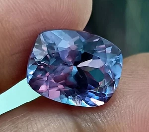 NATURAL Loose Montana Bi-Color Change Sapphire Cushion Cut  GEMSTONE 10.00 Ct - Picture 1 of 9