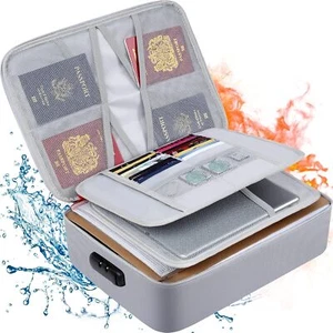 Fireproof Document Box 2000℉ Fireproof & Waterproof Document Bag with Lock - Picture 1 of 11