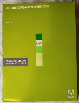 Adobe Dreamweaver CS4 Education Version for Windows and Mac OS DVDs w/Serial No. - Image 1 of 4