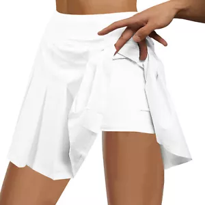 Athletic Pleated Skirts Skorts for Women with Pockets Tennis Golf High Waisted - Picture 1 of 14