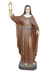 Saint Clare Of Assisi Fiberglass Statuen Cm. 165 (64,96'') With Painted Eyes