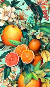 Fototapete VLIES-FRÜCHTEGARTEN-(8563SL)-Vertikal Tapete Malerei Kunst XXL - Bild 1 von 2