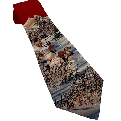Ducks Unlimited Necktie Mens Silk USA-Made Novelty Nature Mallard Wildlife - Image 1 of 4