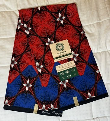 Ankara/Kitenge Fabric from Tanzania, 6 Yards of African Wax Print, 100% cotton - Image 1 of 2