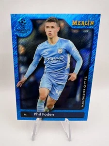 Phil Foden - 2021-22 Topps Merlin Chrome #38 Blue Shimmer /75 Manchester City - Picture 1 of 3