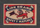 Ancienne   étiquette Allumettes Jaffna  BN2481 Lion Brand 