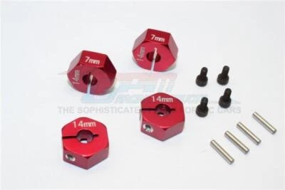 GPM ALUMINIUM HEX ADAPTER 14 X 7 / 9mm 1/10 AXIAL RACING SCX10 EXO WRAITH TRUCK - Image 1 of 4