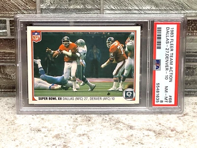 SUPER BOWL XII Dallas vs Denver ~ 1983 Fleer Team Action #68 PSA 8 NM-MT - Image 1 of 3