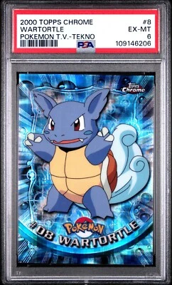2000 TOPPS CHROME #8 WARTORTLE EX-MT POKEMON T.V. TEKNO PARALLEL - Image 1 of 2