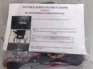 KIT ELIMINADOR DE GUARDABARROS TRASERO GROM LUZ DE PLACA INTEGRADA Y SEÑALES DE GIRO - Imagen 1 de 2