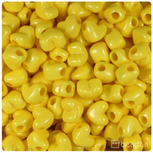 BeadTin Opaque 12mm Heart Pony Beads Horizontal Holes (250pcs) - Color Choice - Picture 1 of 18