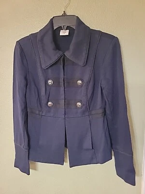 CABI In the Band Jacket Womens XS Navy Blue Military Blazer Accent Buttons - Image 1 of 4