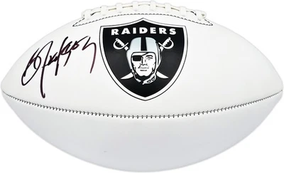 Bo Jackson Autographed Signed Oakland Raiders White Logo Football Beckett Wit - Image 1 of 4