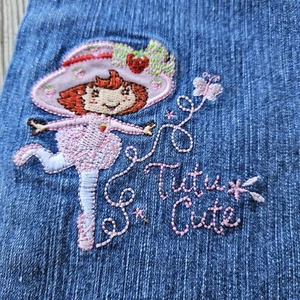Vintage 2006 Strawberry Shortcake Girls Size 8 Berry Wear Flare Jeans RARE Denim - Picture 1 of 24