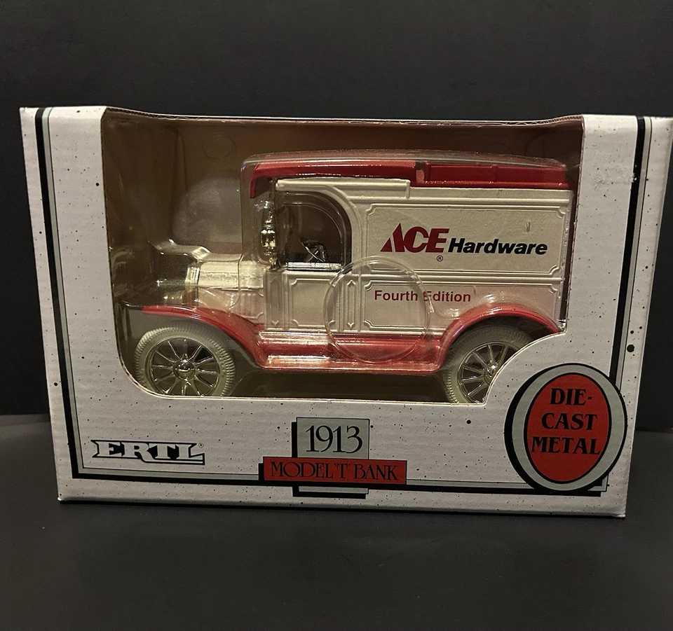 Banco vintage 1992 ACE HARDWARE modelo T metal fundido a presión ERTL 1:25 NUEVO Foto 1 de 4