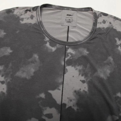 Nike Yoga Dri-FIT Shirt Mens XL Gray Black Tie Dye Short Sleeve Athletic Top - Image 1 of 4