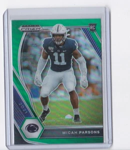MICAH PARSONS '21 PRIZM DRAFT PICKS GREEN PRIZM PARALLEL ROOKIE-SHIPS FREE - Picture 1 of 24