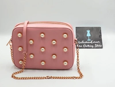 Bolso Bandolera Alessia Ted Baker Para Mujer Cuero Rosa Imitación Perla Talla S 3037 Nuevo sin Etiquetas Foto 1 de 4