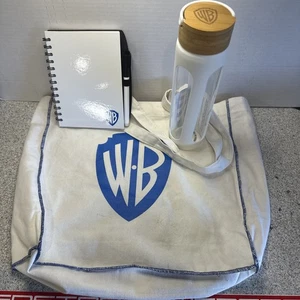 WB Warner Brothers Studios Book Bag/Water Bottle/Note Book& Pen - Picture 1 of 5