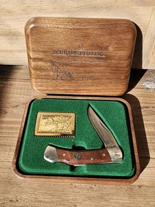 SCHRADE USA FEDERAL DUCK STAMP COMMEMORATIVE KNIFE SET 1989/1990- RARE GUTHOOK - Picture 1 of 2