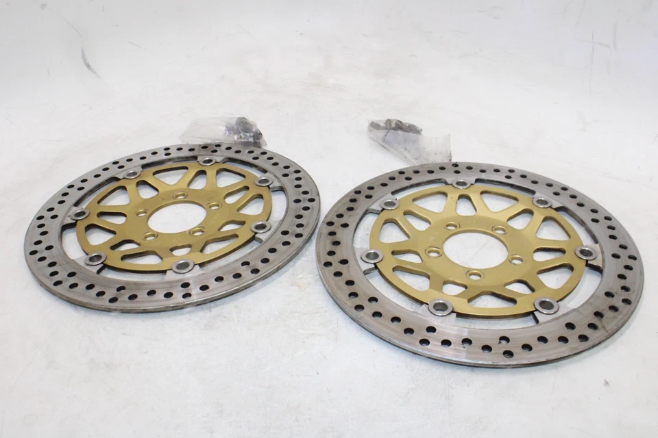 98-02 KAWASAKI NINJA ZX6R ZX600J OEM FRONT LEFT RIGHT BRAKE ROTORS DISCS - Image 1 of 4