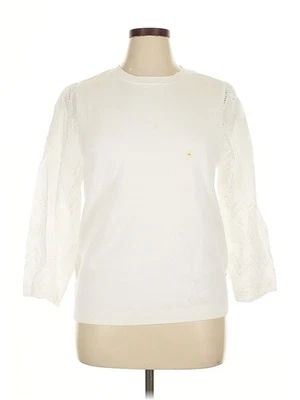 全新带标签 Ann Taylor LOFT Outlet 女式白色运动衫 XL — 第 1/4 张图片