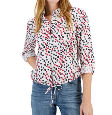 Tommy Hilfiger Feminino XL Manga Longa Ditsy Floral Botão Manga Longa - Imagem 1 de 4