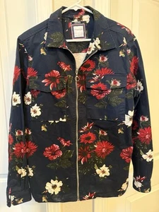 Denim + Flower | Ricky Singh Men’s Full Zip All Over Floral Jacket Size M Red - Picture 1 of 8