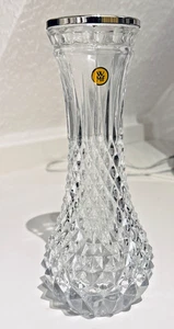 WMF VASE Diadem KRISTALL 25cm hoch, mit versilbertem Rand,mit WMF Etikett - Bild 1 von 4